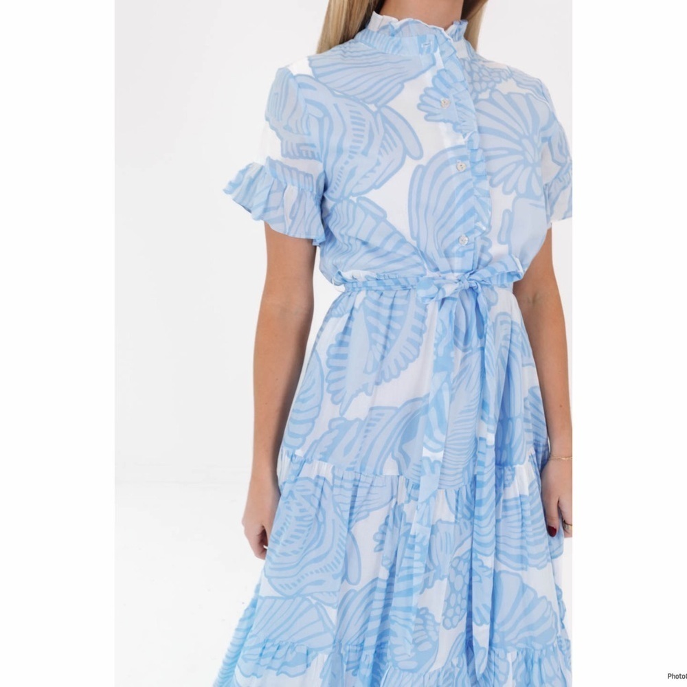 J.Marie The Charlotte Delaney Button Up Midi Dress Blue Size XS NWT - Picture 3 of 9